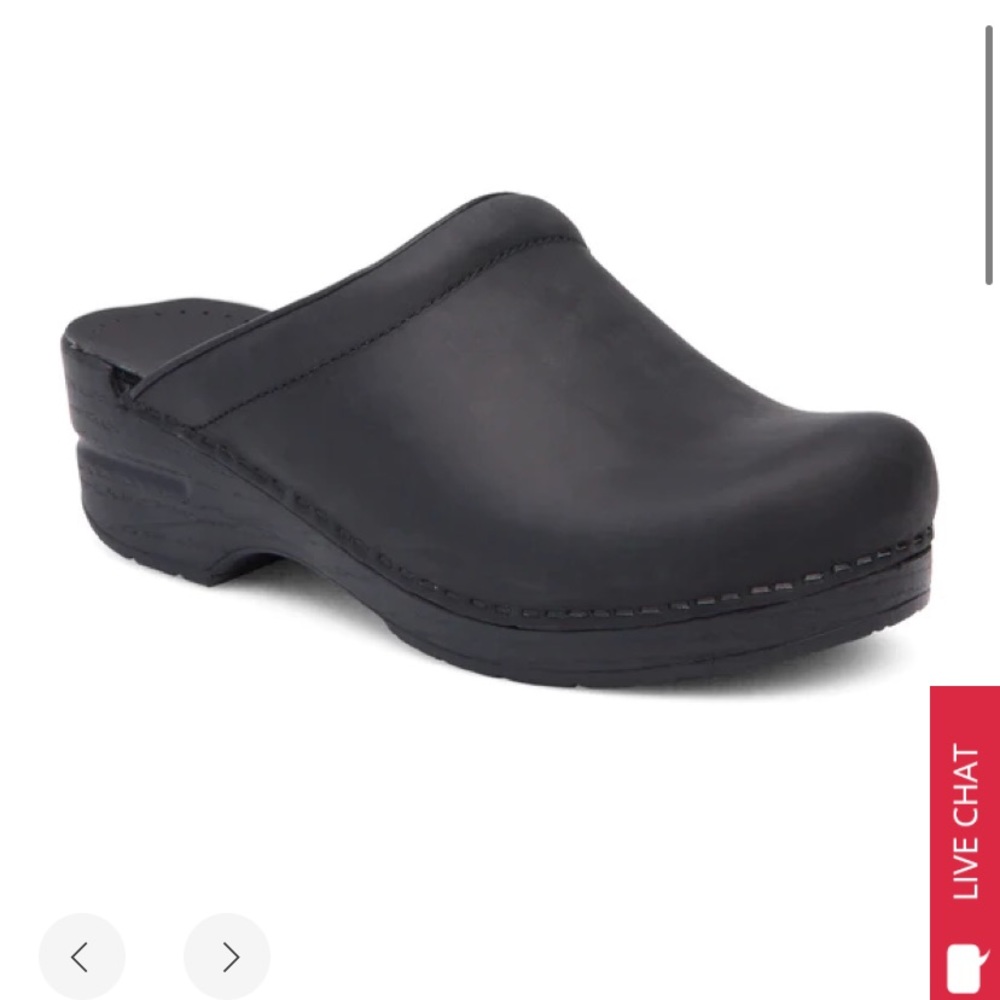 Dansko Sonja Black Oiled Leather Mule Clogs Women’s 40/US 9.5-10